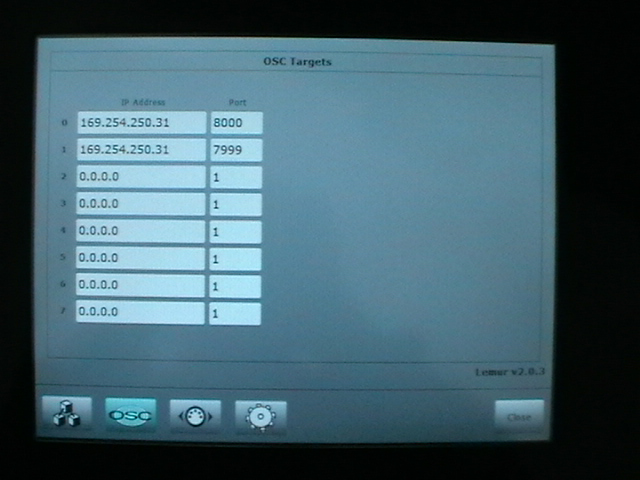 OSC targets on Jazzmutant Lemur